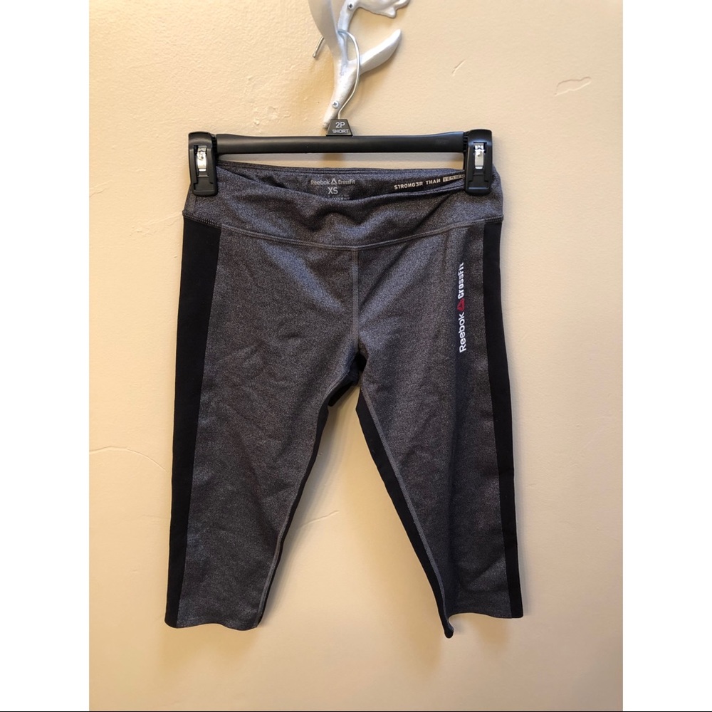 Gray/Black Cropped Workout Leggings